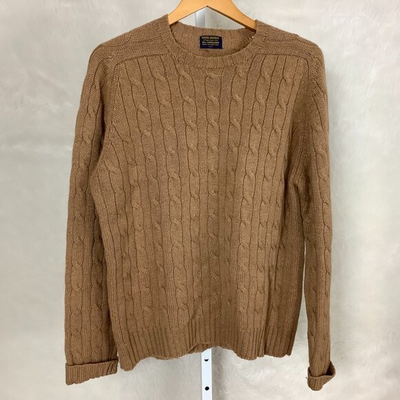 Vintage Other - Brooks Brothers Vintage 70s 80s Camel Hair Mens' Cable Knit Crew Neck Sweater